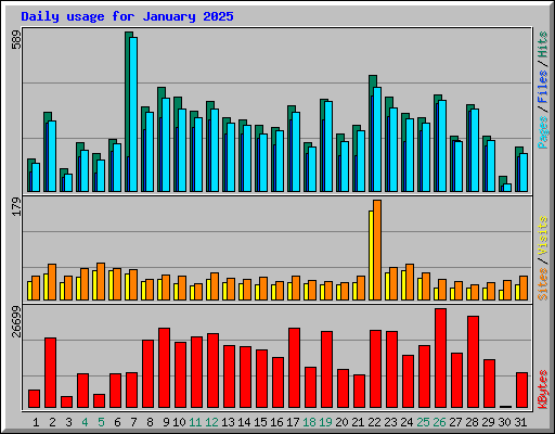 Daily usage for January 2025