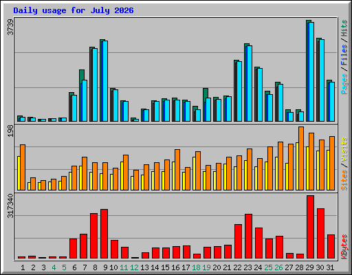 Daily usage for July 2026